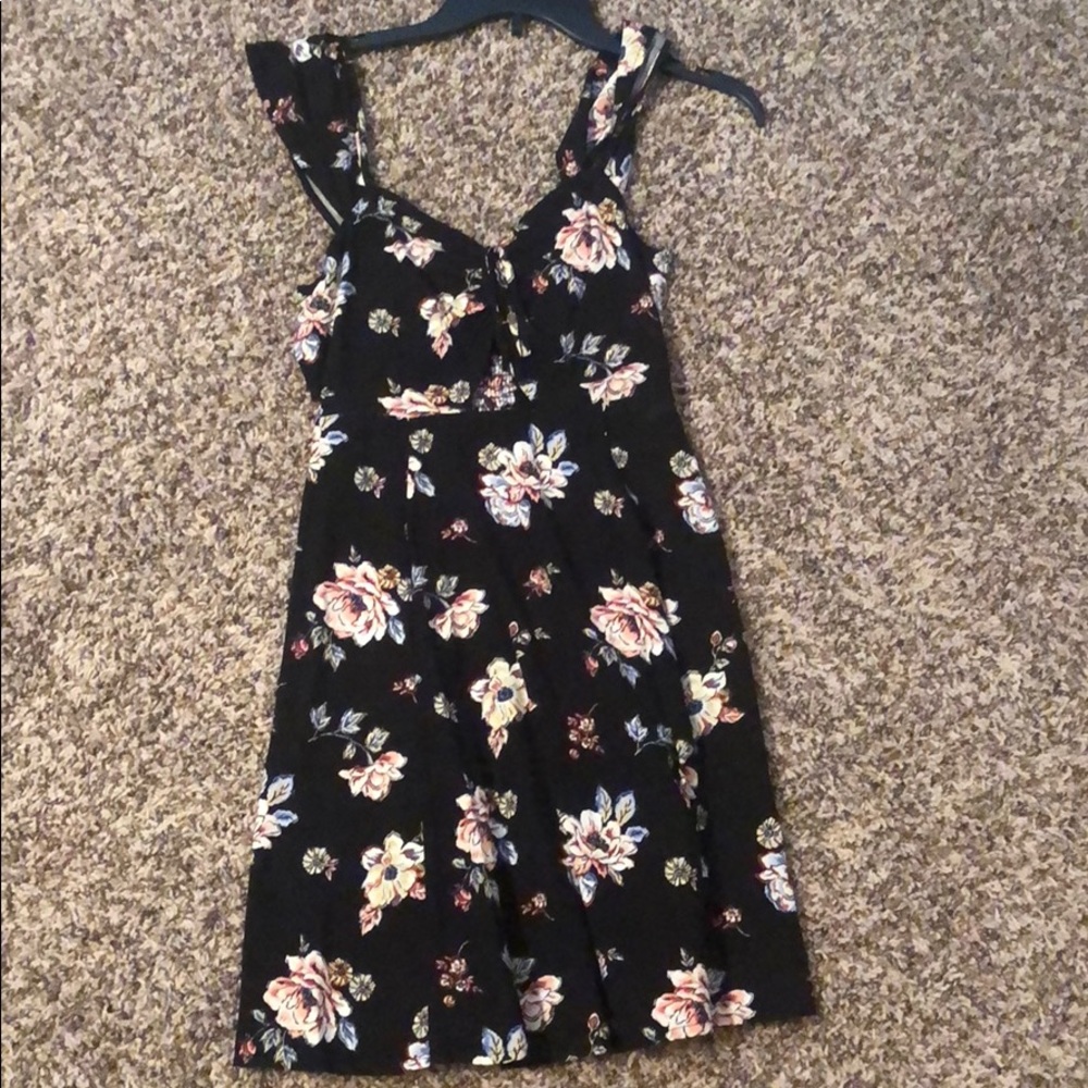Black summer/sun dress with flowers